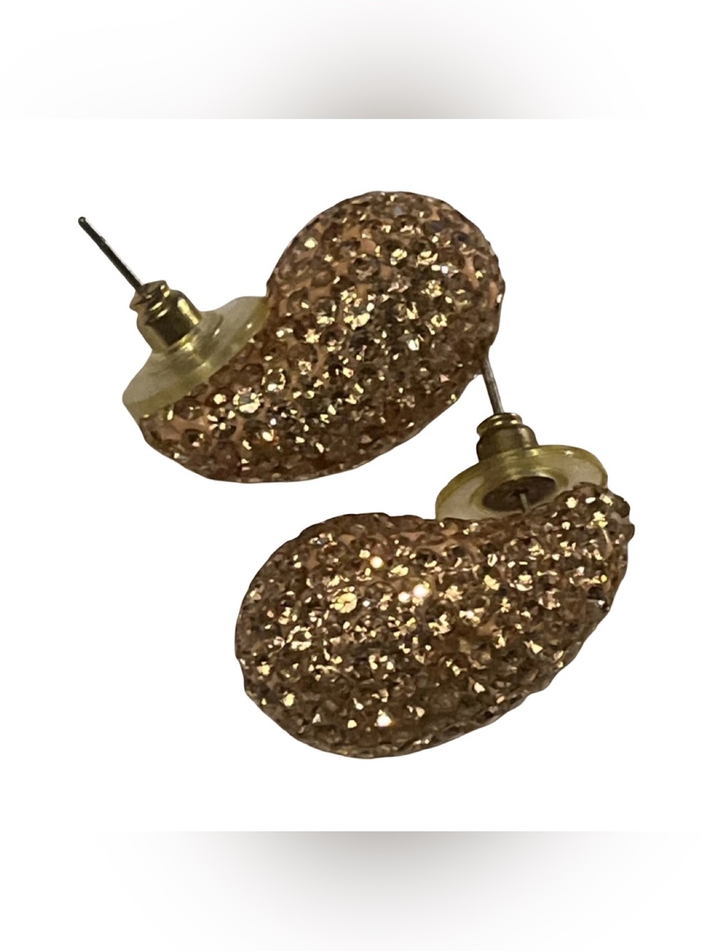 Anthropologie Sparkling Petra Teardrop Gold Crystal Pave Stud Earrings NWT